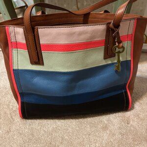 Fossil Emma Bright Stripe Tote Bag